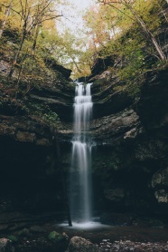 小瀑布流水风景图片