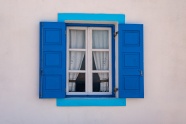墙壁蓝色窗户图片