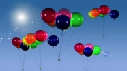 彩色气球飞升图片
