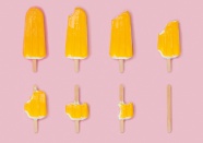黄色芒果冰棒图片