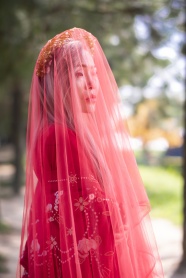 红衣古典美女图片