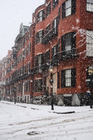 城市建筑唯美雪景图片