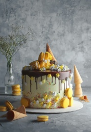 马卡龙生日蛋糕图片