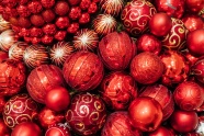 红色金灿灿圣诞球图片