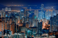 繁华大都市璀璨建筑夜景图片