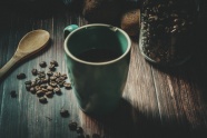 咖啡豆与咖啡杯素材图片