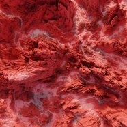红色山壑地质景观鸟瞰图