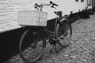 老式自行车黑白图片