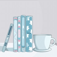 书籍与咖啡插画图片