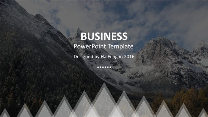 高端大气雪山商务通用PPT模板