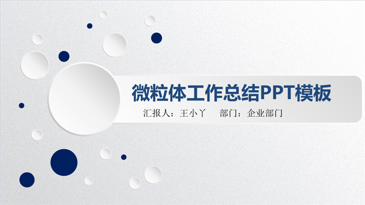 简洁大气微粒体工作总结PPT模板