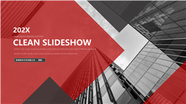 欧美风红黑配色商务PPT模板