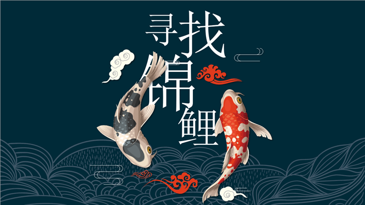 寻找锦鲤国潮风PPT模板