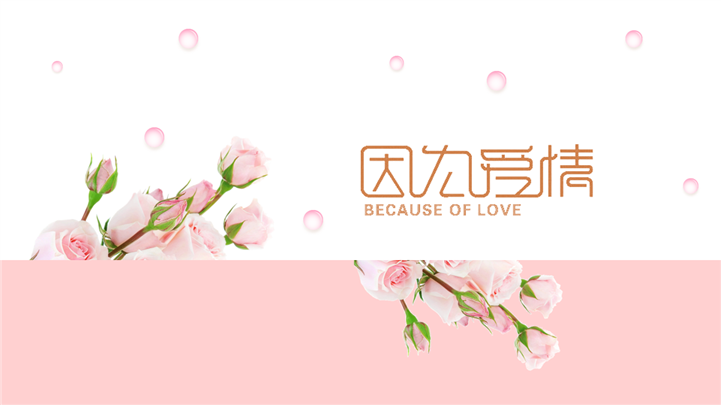 因为爱情婚恋主题婚礼相册PPT模板