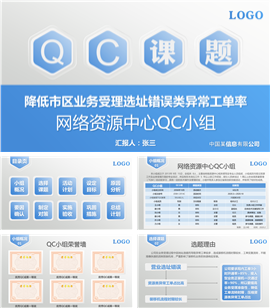 工业QC课题活动发布ppt模版