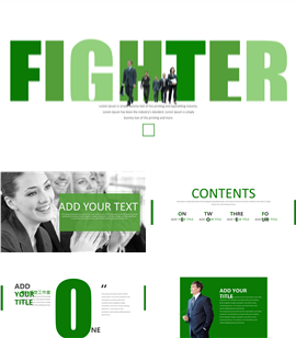 时尚绿色清新商务工作报告PPT模板