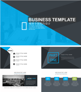 简约欧美风总结计划商务演示PPT模板