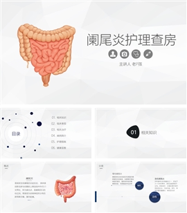 阑尾炎的护理查房PPT模板