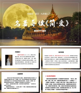 语文九年级下册课件名著阅读简·爱外国小说的阅读PPT模板