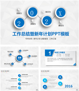 微粒体年度工作总结暨新年计划PPT模板