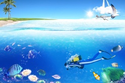 海洋潜水PSD素材下载