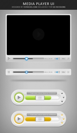 媒体播放器UI设计psd素材