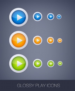 炫彩播放按钮psd素材