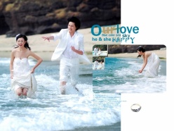 海滩婚纱psd摄影模板