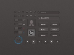 黑色UI工具包PSD下载