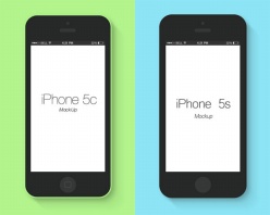 平面iPhone5c/5s模型PSD