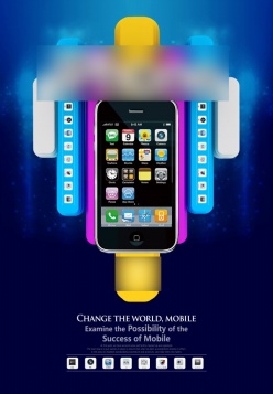 iPhone手机创意海报设计