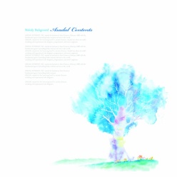 蓝色水彩插画PSD设计