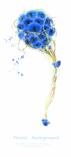 蓝色花束源文件背景素材