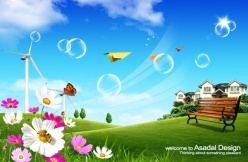 绿色户外自然风景源文件