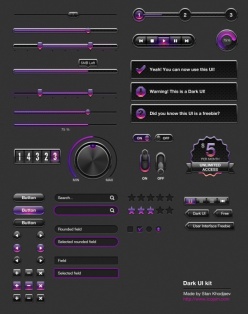 紫色透明网页UI设计
