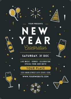 年末迎新邀请函PSD素材