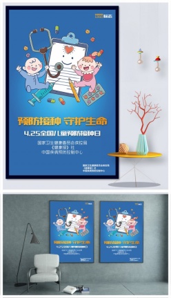 4.25全国儿童预防接种日海报
