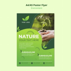 绿色环境保护A4海报模板