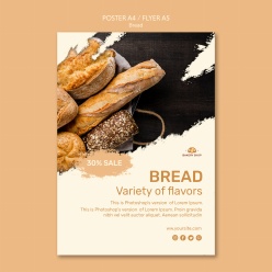 面包店海报模板免费PSD
