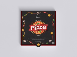 披萨包装盒样机模板PSD