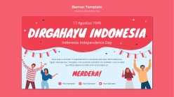印尼独立日横幅PSD模板