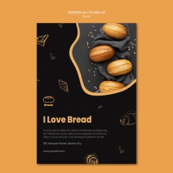 面包店海报模板PSD