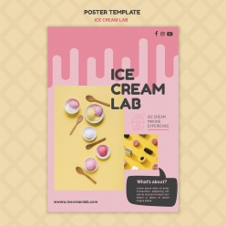 冰淇淋实验室海报模板