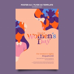 妇女节抽象个性海报设计