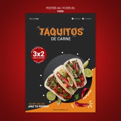 墨西哥美食宣传单海报模板