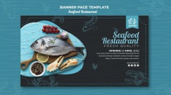 海鲜食物广告横幅设计