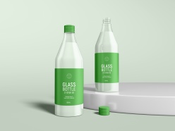 透明饮料玻璃瓶样机设计
