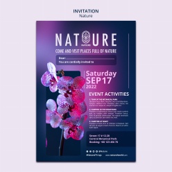 自然展览邀请函模板设计