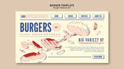手绘汉堡美食网页模板