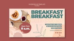 早餐宣传横幅模板设计PS